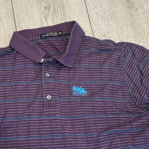 Vintage Carnoustie x PGA West Purple Striped Golf Polo Mens XL Retro 90’s